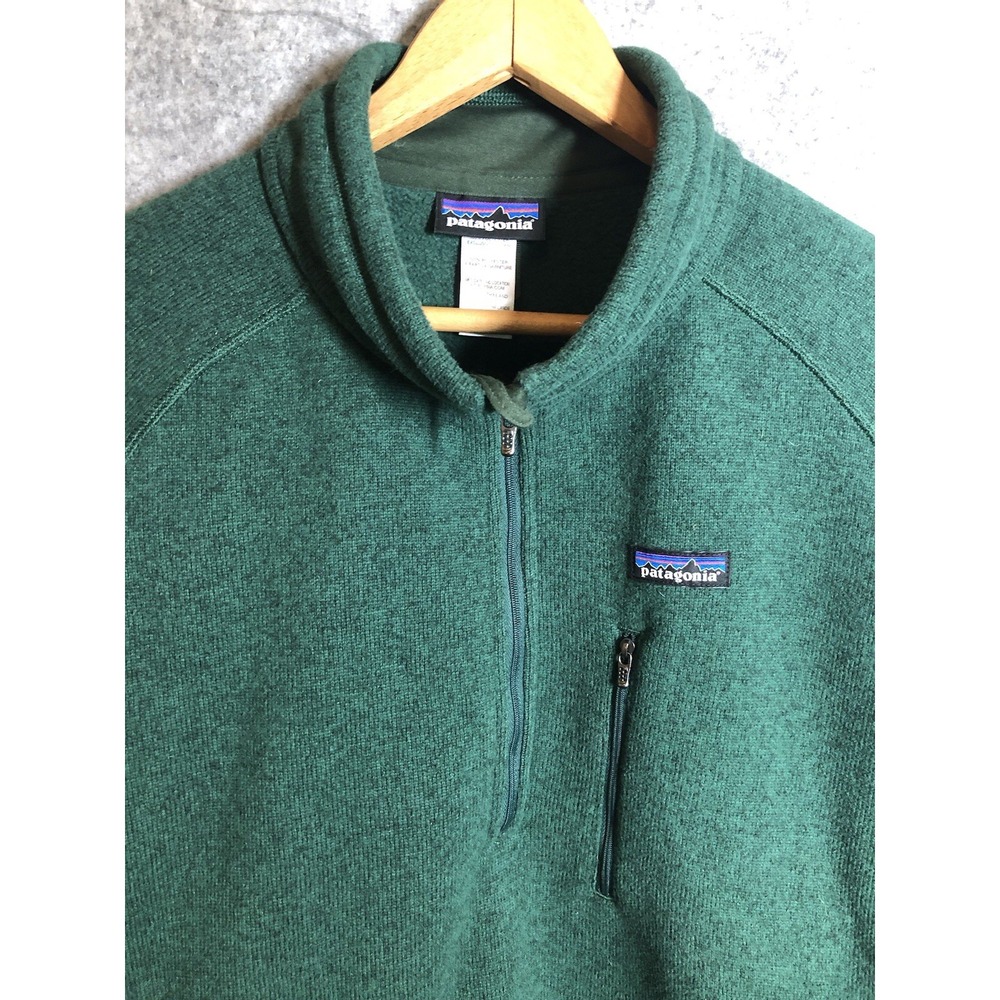 Patagonia Pullover Mens XL Green 1/4 Zip Better Sweater Hike Outdoors Classic